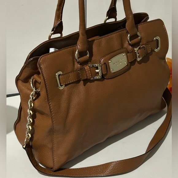 Michael Kors Hamilton Brown Pebble Leather Handbag shoulder bag - Picture 4 of 12
